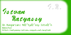 istvan matyassy business card